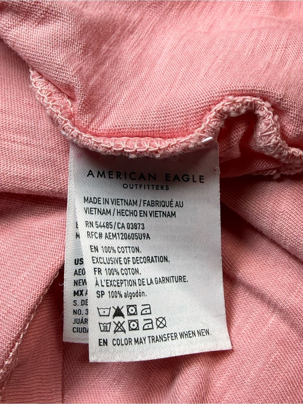 American Eagle Outfitters Women's Pink V Neck Short Sleeve Size L - Picture 8 of 8